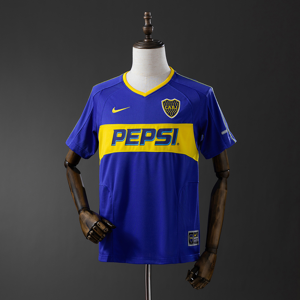 Boca Juniors 2003/04 Home Retro Jersey – Replica Football Soccer Shirt – Size S–XXL