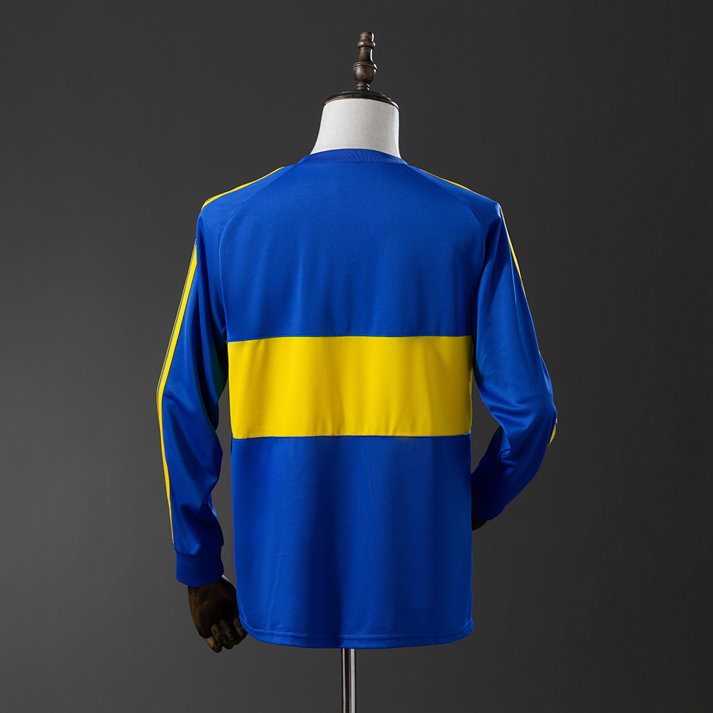 Boca Juniors 1981 Home Long Sleeve Retro Jersey – Replica Football Soccer Shirt – Size S–XXL