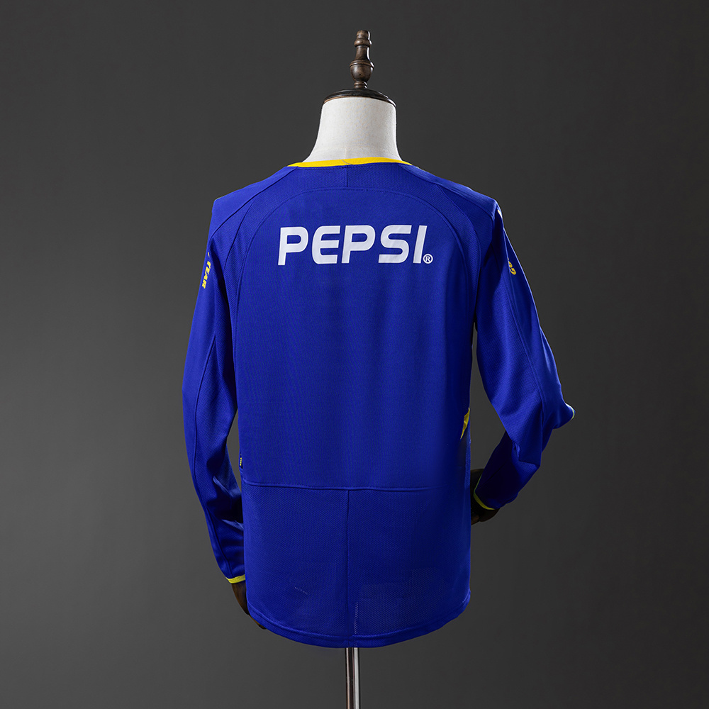 Boca Juniors 2003 Home Long Sleeve Retro Jersey – Replica Football Soccer Shirt – Size S–XXL