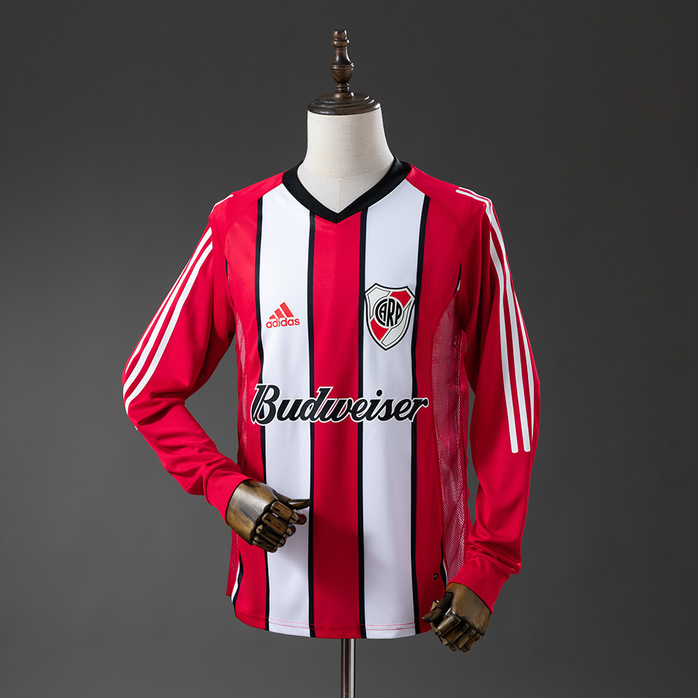 River Plate 03/04 Away Long Sleeve Retro Jersey – Replica Football Soccer Shirt – Size S–XXL