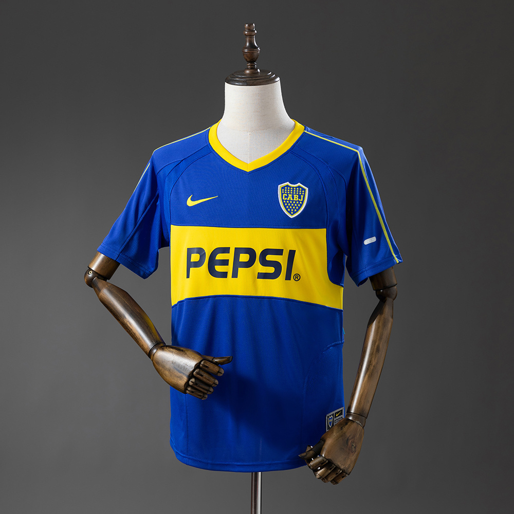 Boca Juniors 03/04 Home Retro Jersey – Replica Football Soccer Shirt – Size S–XXL