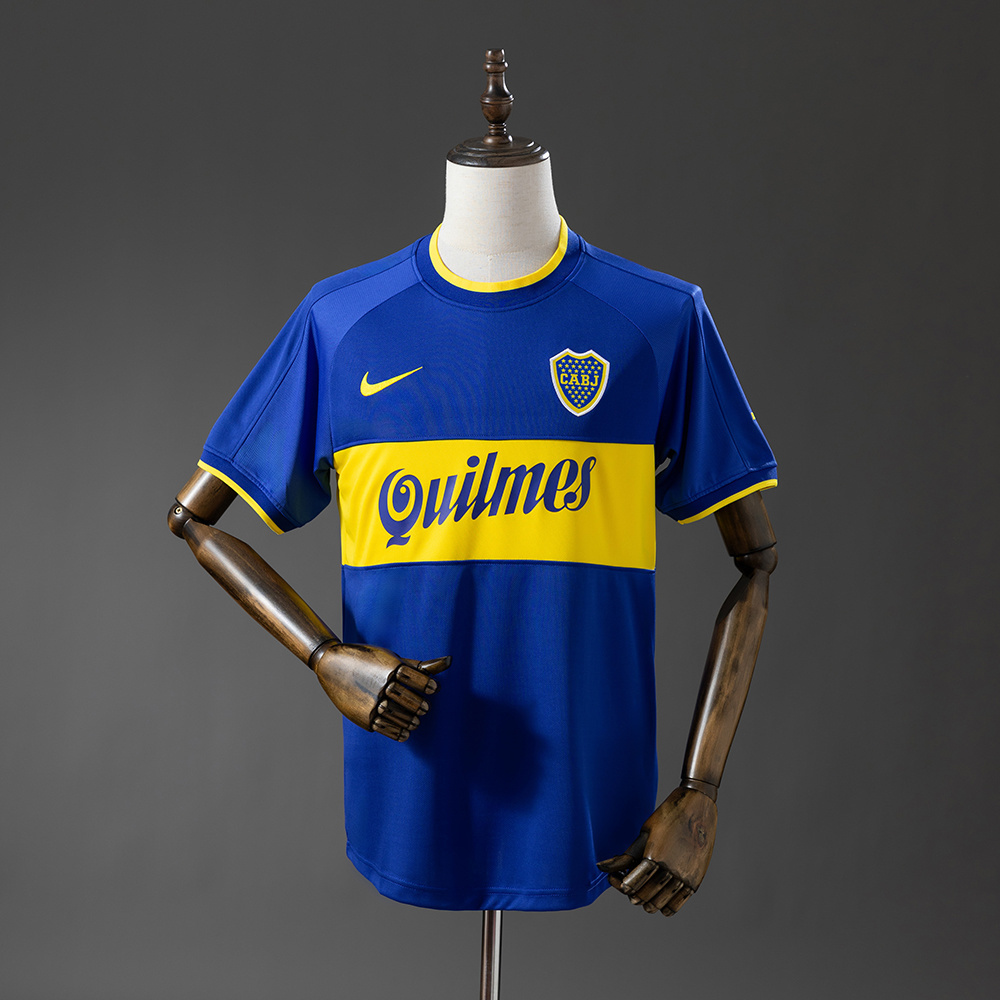 Boca Juniors 00/01 Home Retro Jersey – Replica Football Soccer Shirt – Size S–XXL
