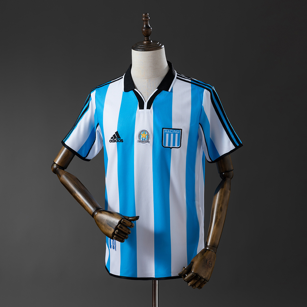 Racing Club de Avellaneda 00/01 Home Retro Jersey – Replica Football Soccer Shirt – Size S–XXL