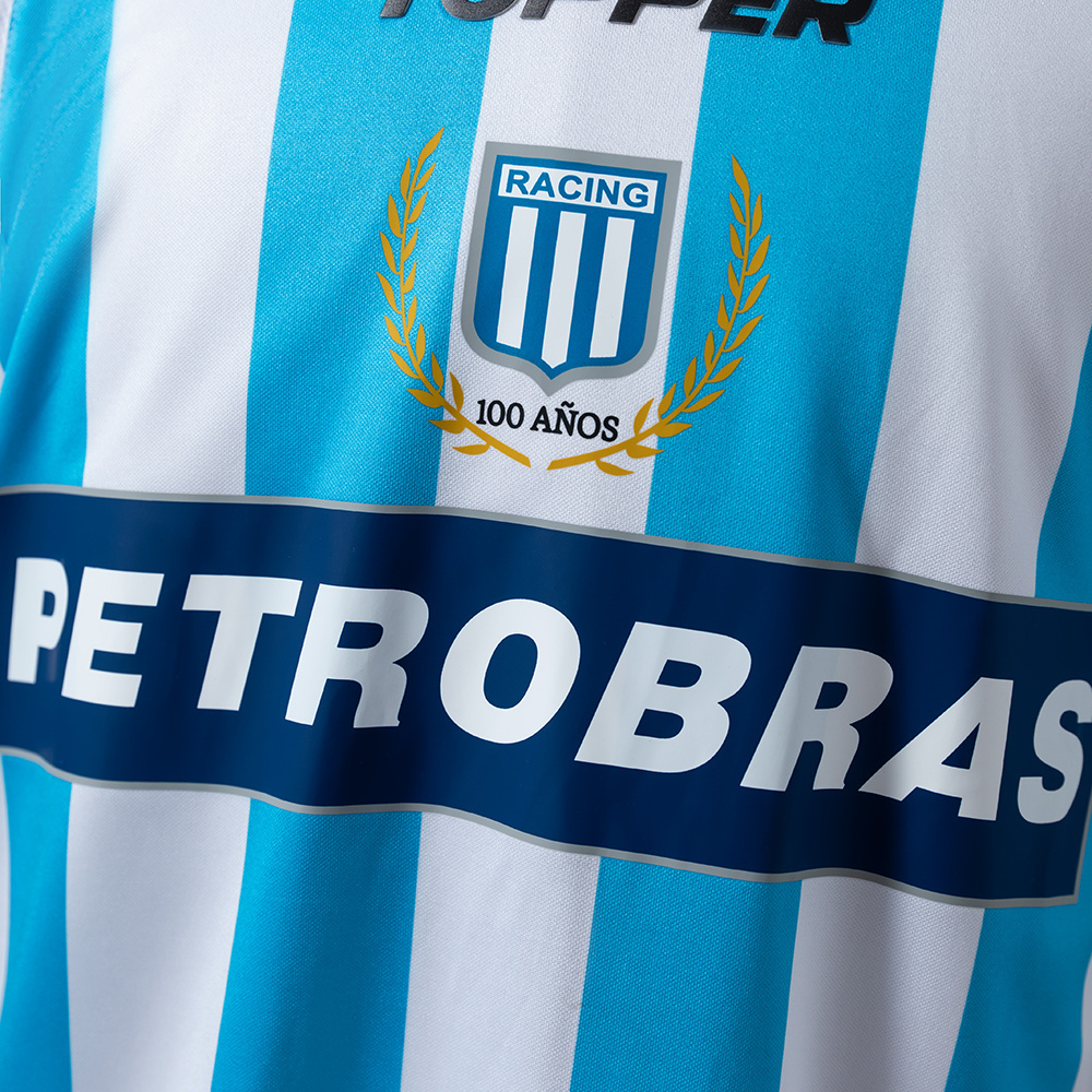 Racing Club de Avellaneda 03/04 Home Retro Jersey – Replica Football Soccer Shirt – Size S–XXL