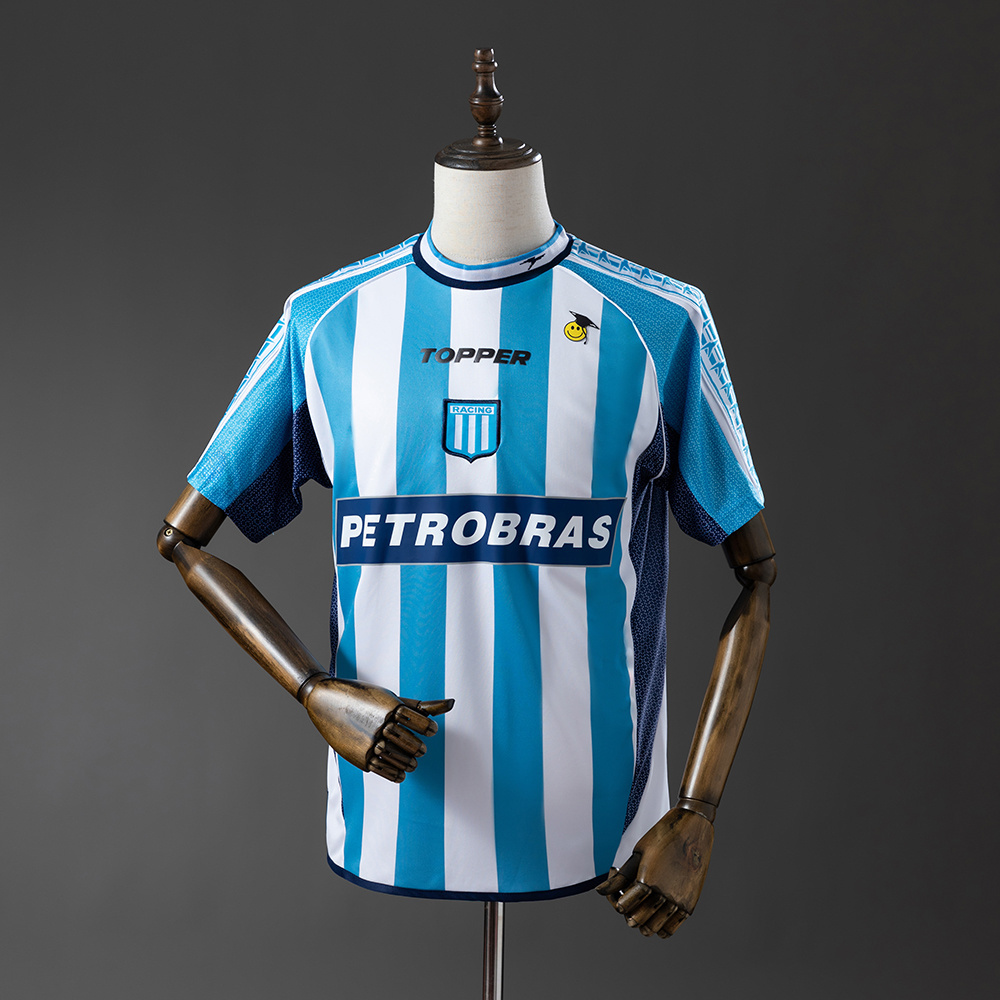 Racing Club de Avellaneda 02/03 Home Retro Jersey – Replica Football Soccer Shirt – Size S–XXL