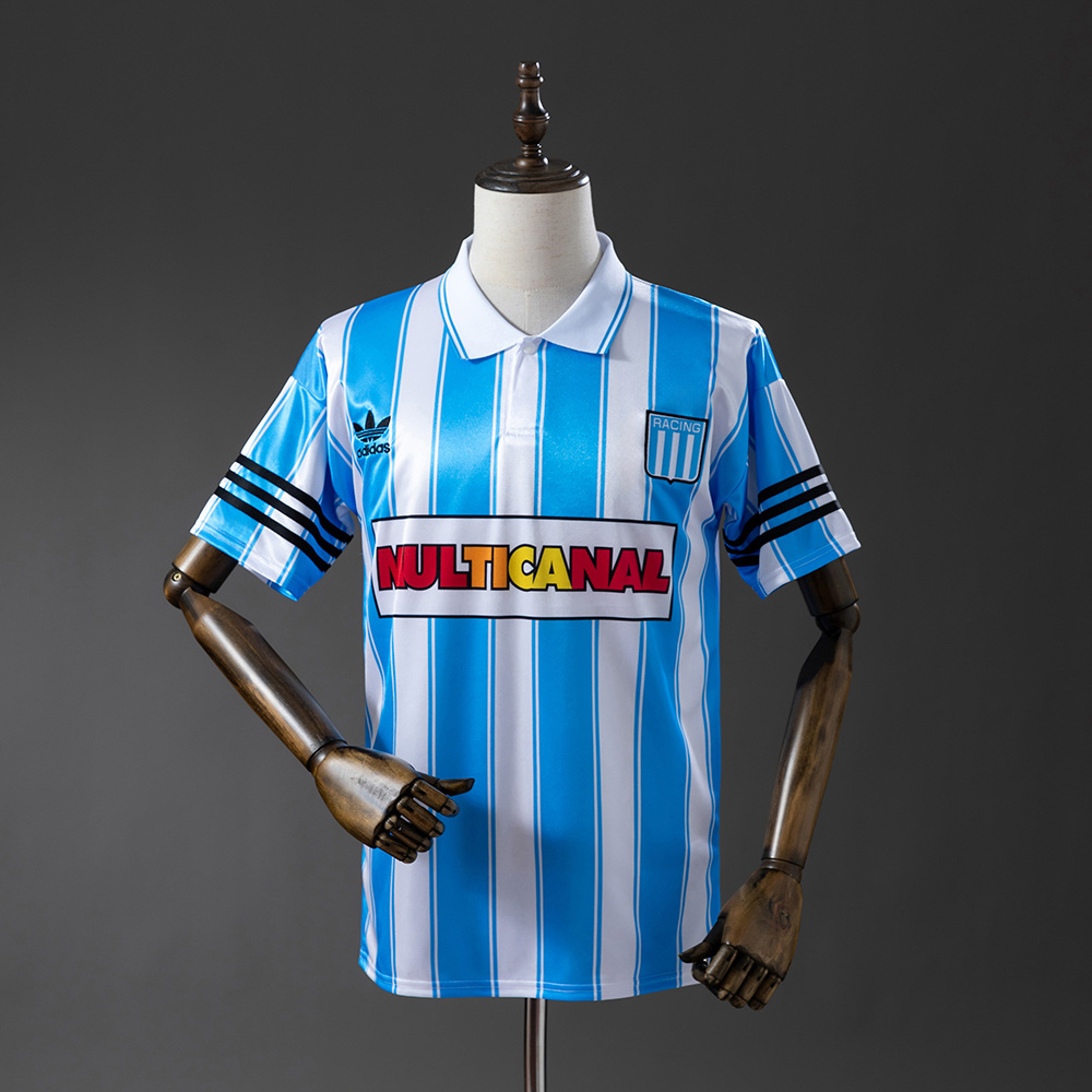 Racing Club de Avellaneda 1995 Home Retro Jersey – Replica Football Soccer Shirt – Size S–XXL