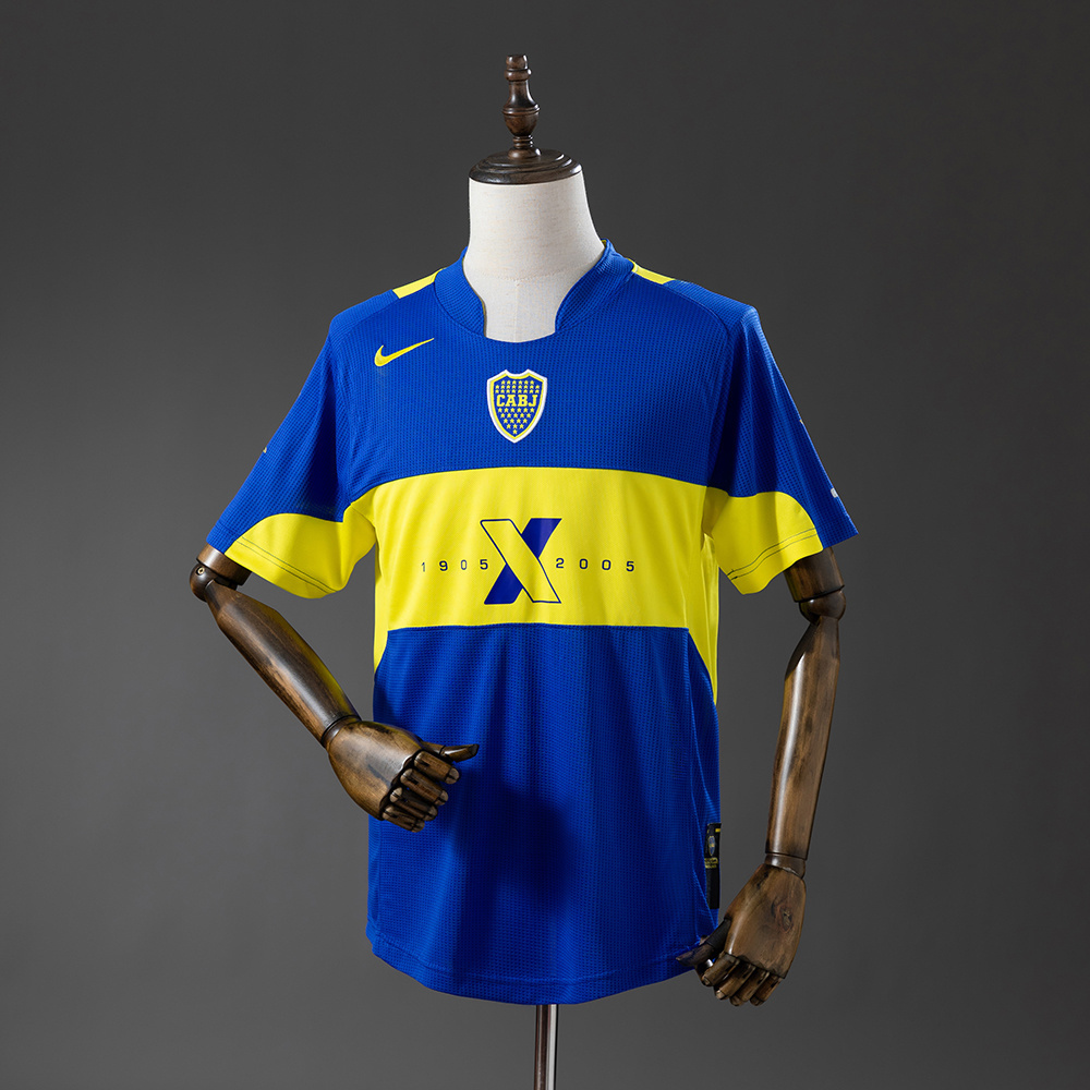 Boca Juniors 2005 100th Anniversary Retro Jersey – Replica Football Soccer Shirt – Size S–XXL