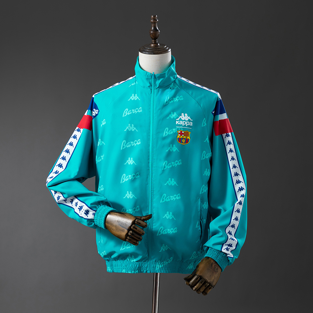 Barcelona Retro Reversible Anthem Jacket Windbreaker – Replica Football Soccer Outfit