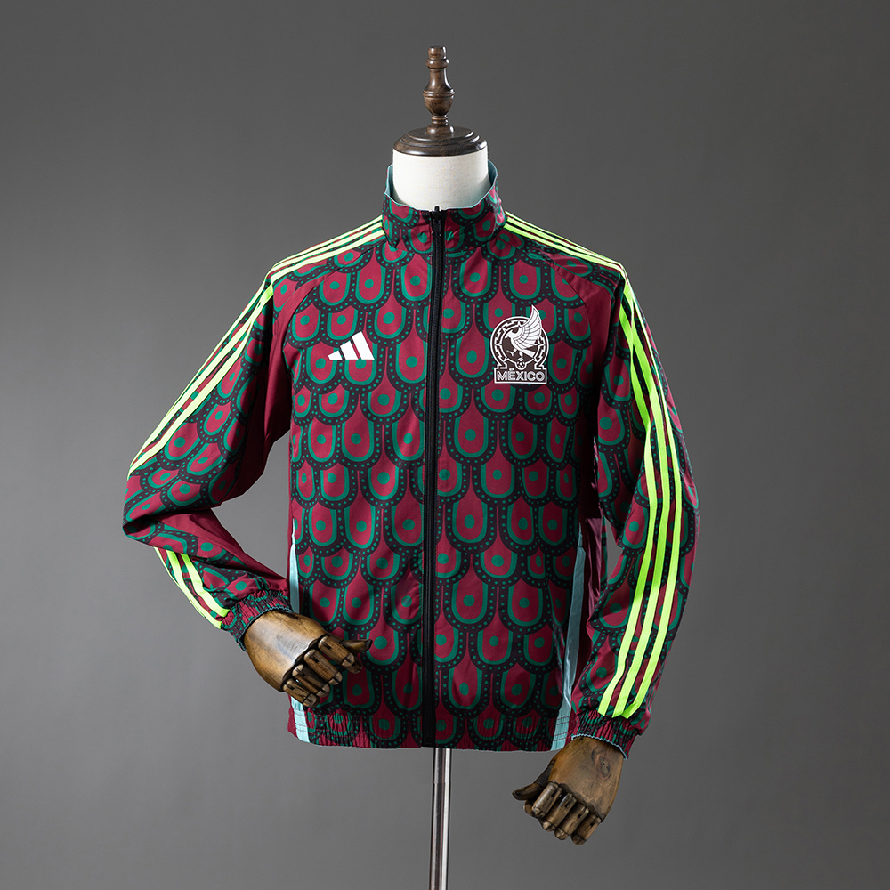 Mexico 25/26 Reversible Anthem Jacket Windbreaker – Replica Football Soccer Outfit – Size S–2XL