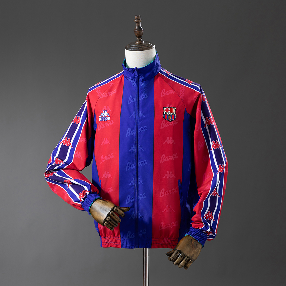 Barcelona Retro Reversible Anthem Jacket Windbreaker – Replica Football Soccer Outfit