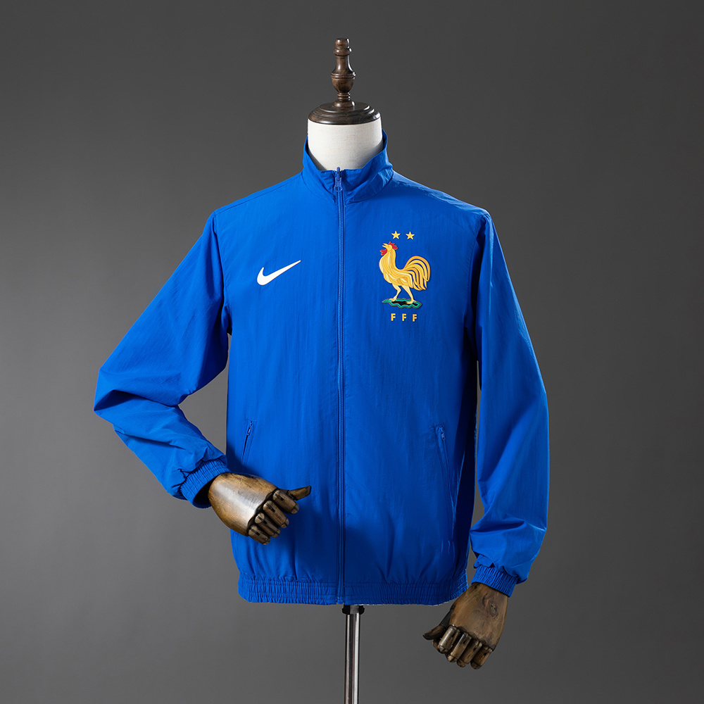 France 25/26 Reversible Anthem Jacket Windbreaker – Replica Football Soccer Outfit – Size S–2XL