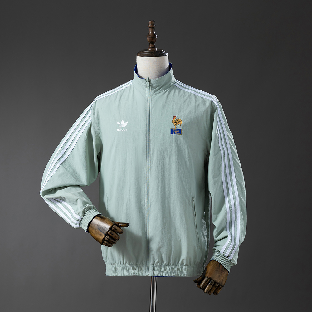 France 88/90 Retro Reversible Anthem Jacket Windbreaker – Replica Football Soccer Outfit – Size S–2XL