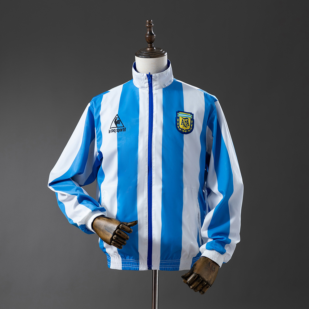 Argentina Retro Reversible Anthem Jacket Windbreaker – Replica Football Soccer Outfit