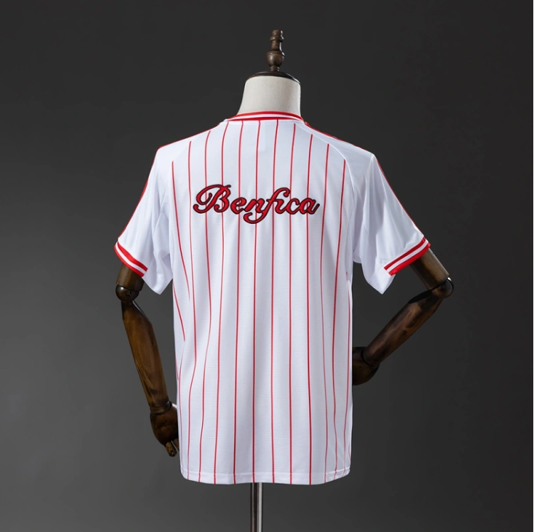Benfica 25/26 US Pack Full-Button Baseball Jersey White – Replica Football Soccer Shirt