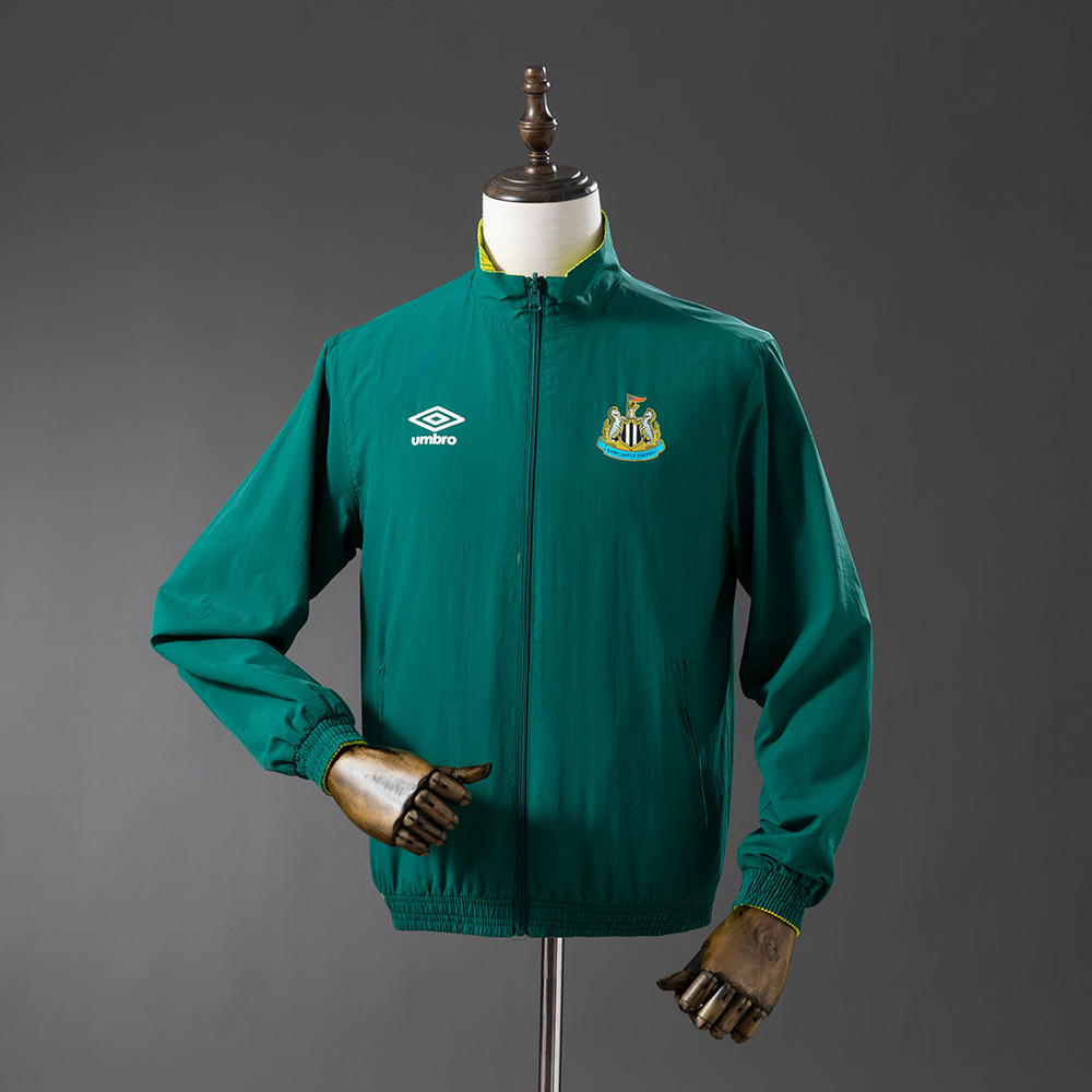 Newcastle United Retro Reversible Anthem Jacket Windbreaker – Replica Football Soccer Outfit – Size S–2XL