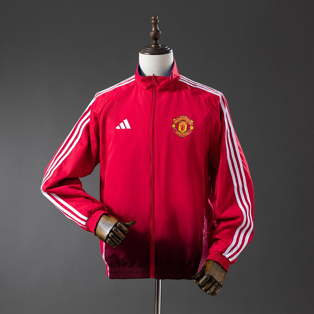 Manchester United 25/26 Reversible Anthem Jacket Windbreaker – Replica Football Soccer Outfit – Size S–2XL