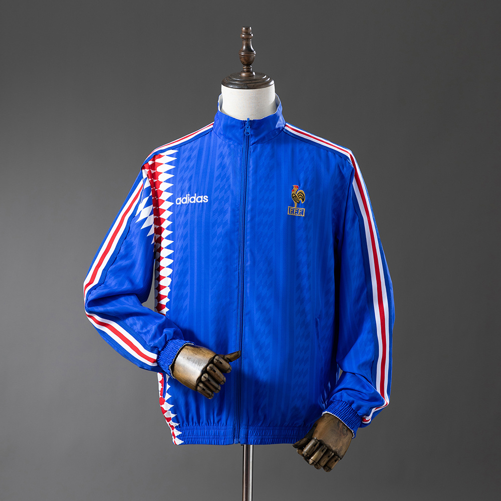 France 1994 Retro Reversible Anthem Jacket Windbreaker – Replica Football Soccer Outfit