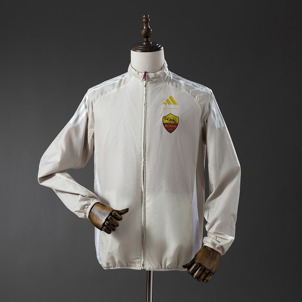 Roma 25/26 Reversible Anthem Jacket Windbreaker – Replica Football Soccer Outfit – Size S–2XL