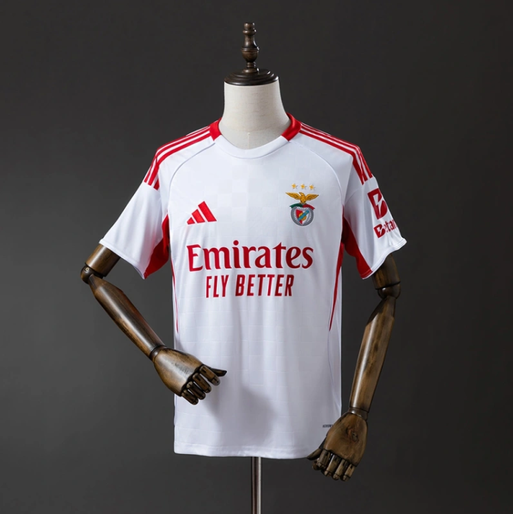 Benfica 25/26 White Away Jersey – Replica Football Soccer Shirt