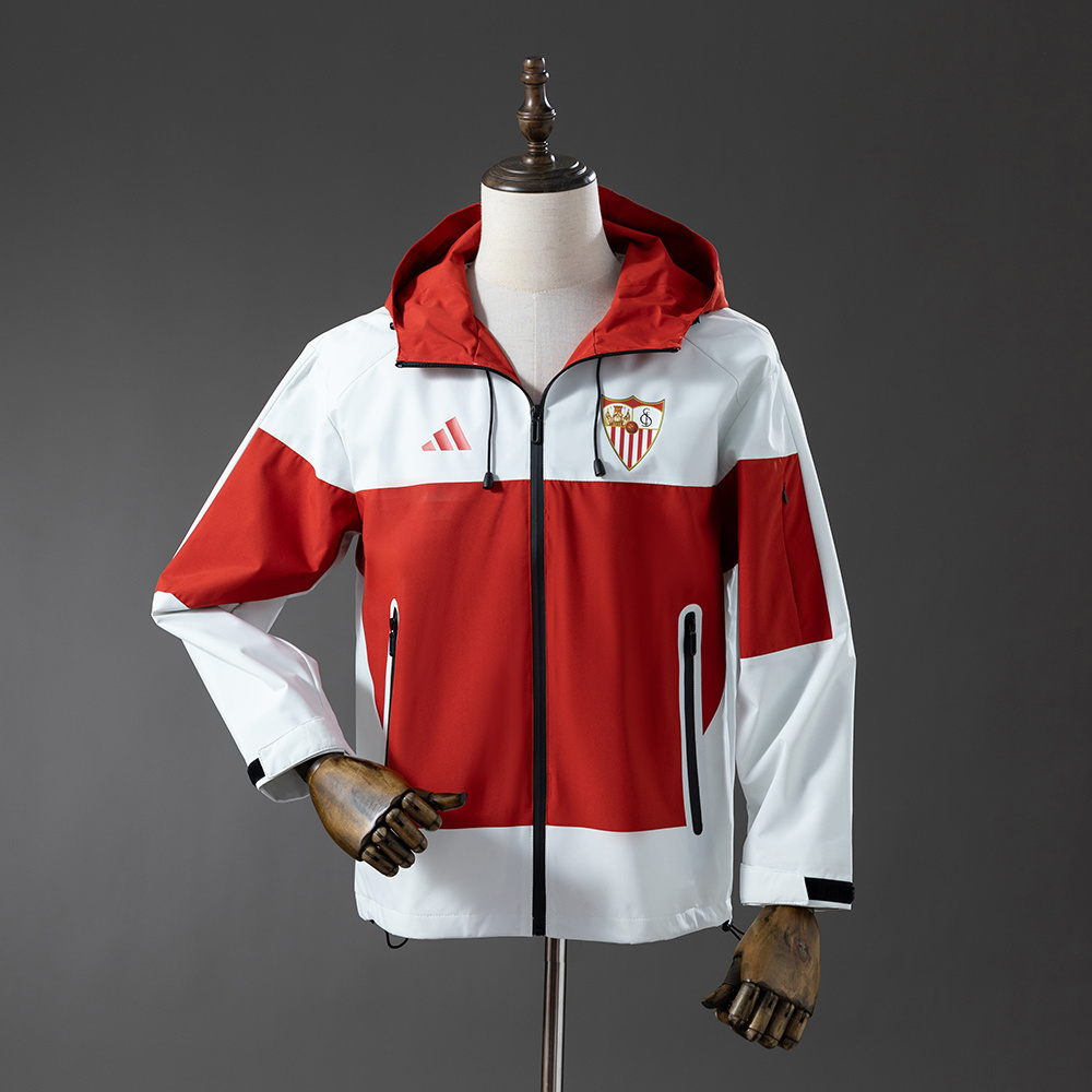 Sevilla 25/26 Windproof Jacket – Replica Football Soccer Outfit – Size S–2XL