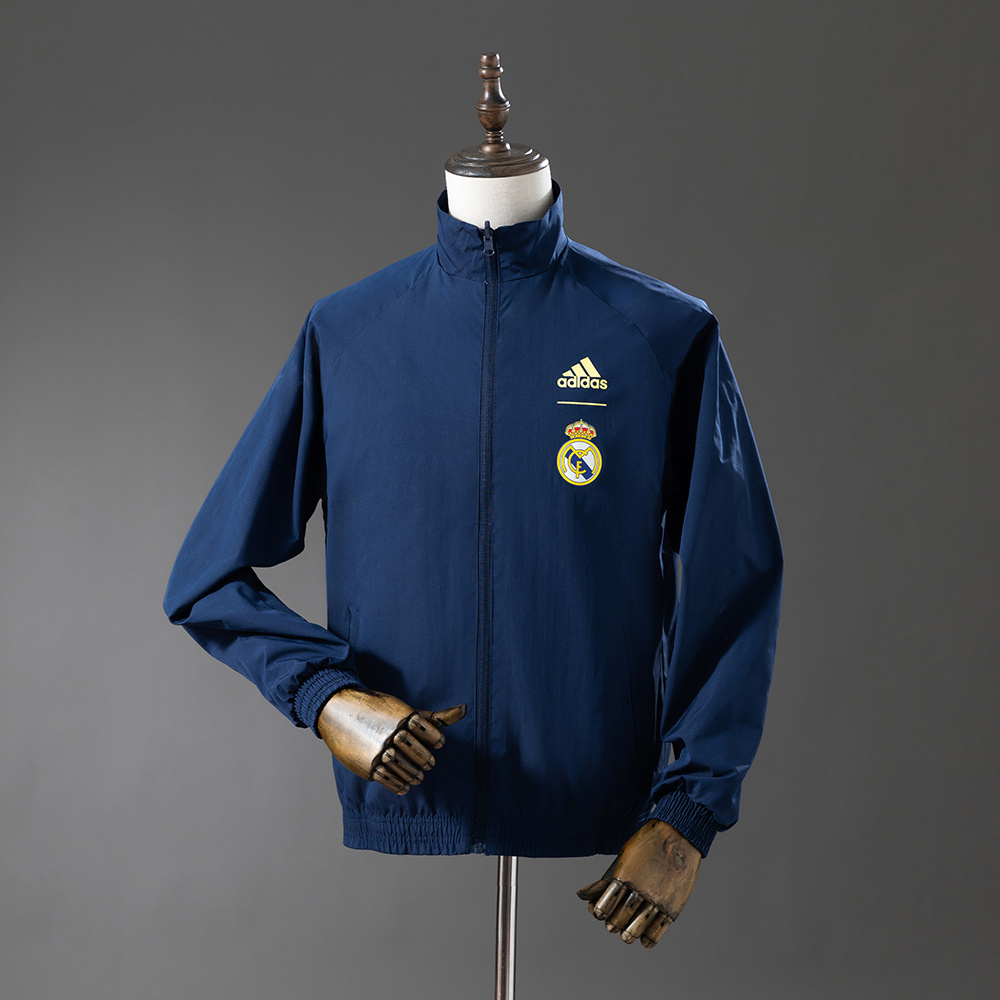 Real Madrid 25/26 Reversible Anthem Jacket Windbreaker – Replica Football Soccer Outfit – Size S–2XL