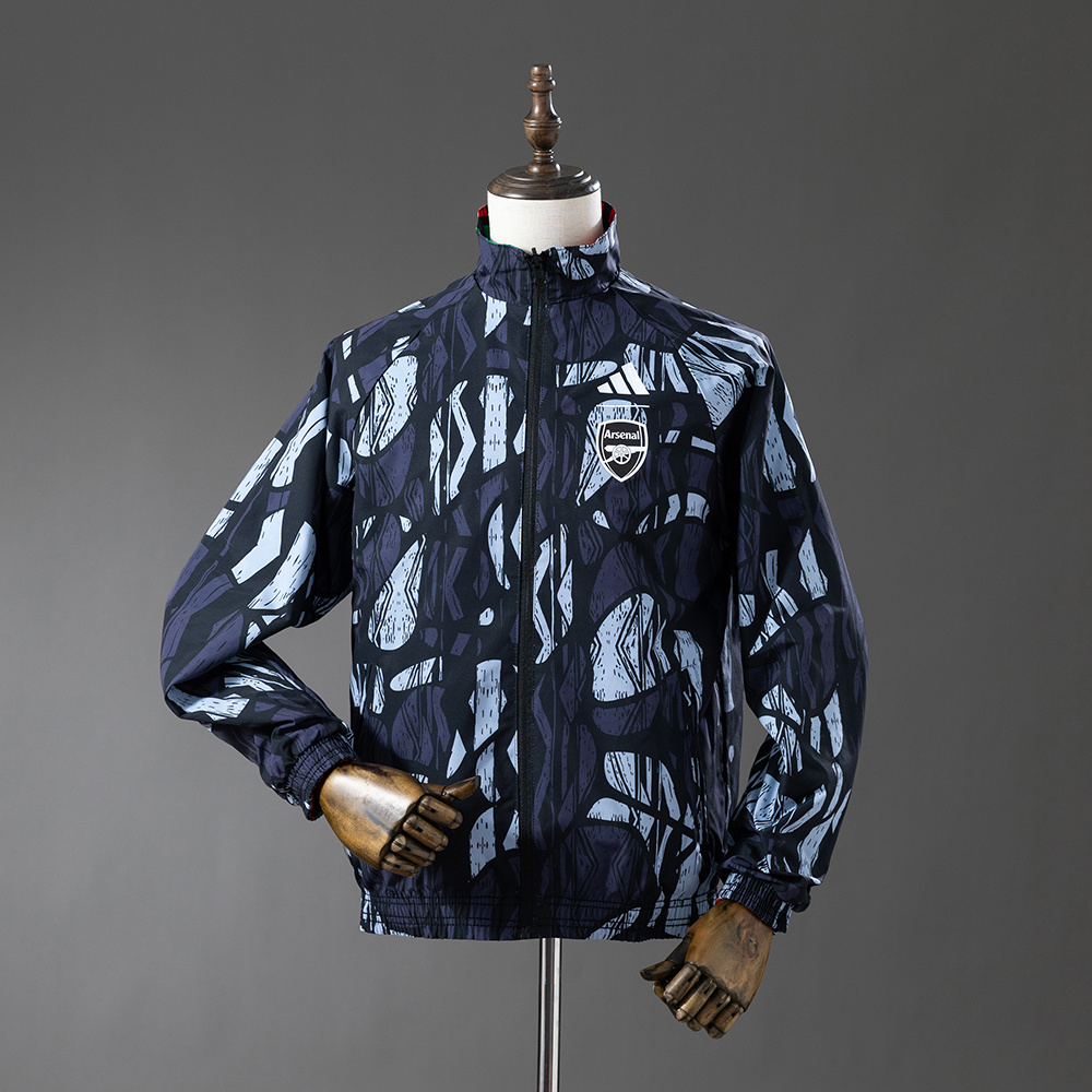 Arsenal 25/26 Reversible Anthem Jacket Windbreaker – Replica Football Soccer Outfit – Size S–2XL