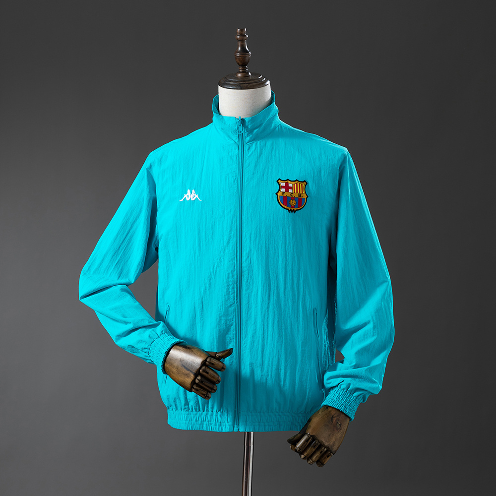 Barcelona Retro Reversible Anthem Jacket Windbreaker – Replica Football Soccer Outfit