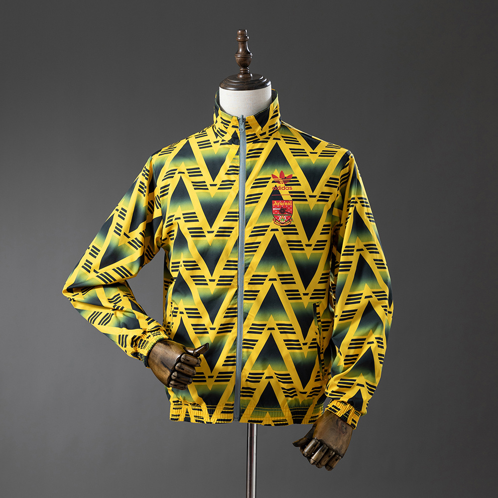 Arsenal Retro Reversible Anthem Jacket Windbreaker – Replica Football Soccer Outfit – Size S–2XL