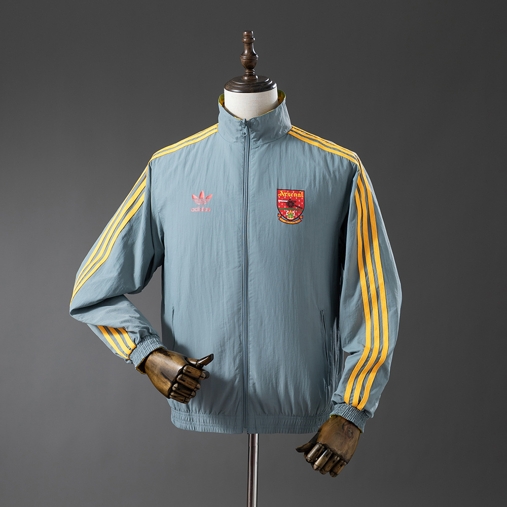 Arsenal Retro Reversible Anthem Jacket Windbreaker – Replica Football Soccer Outfit – Size S–2XL