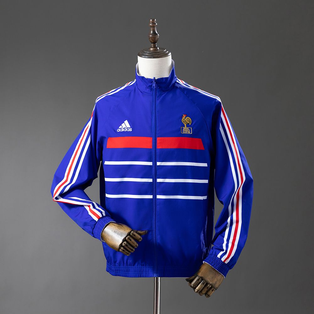 France 1998 Retro Reversible Anthem Jacket Windbreaker – Replica Football Soccer Outfit