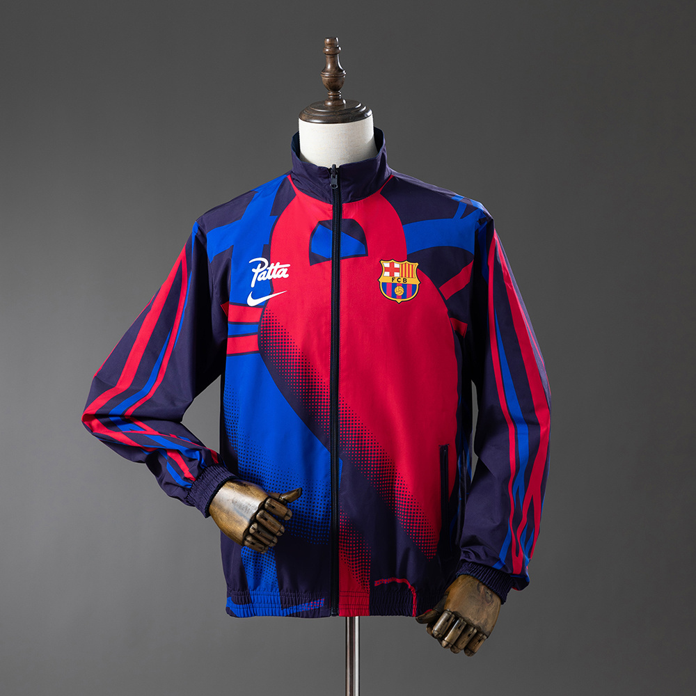 Barcelona X Patta 25/26 Reversible Anthem Jacket Windbreaker – Replica Football Soccer Outfit – Size S–2XL