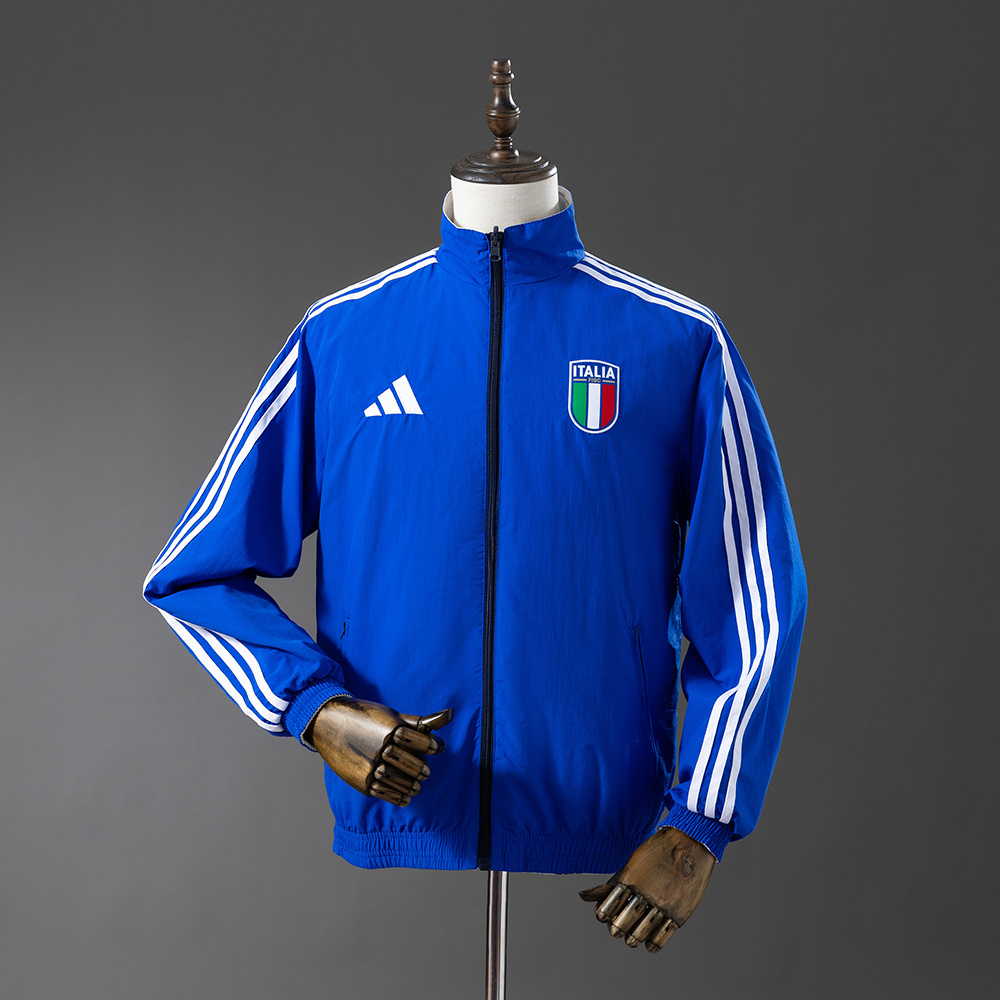 Italy 25/26 Reversible Anthem Jacket Windbreaker – Replica Football Soccer Outfit – Size S–2XL
