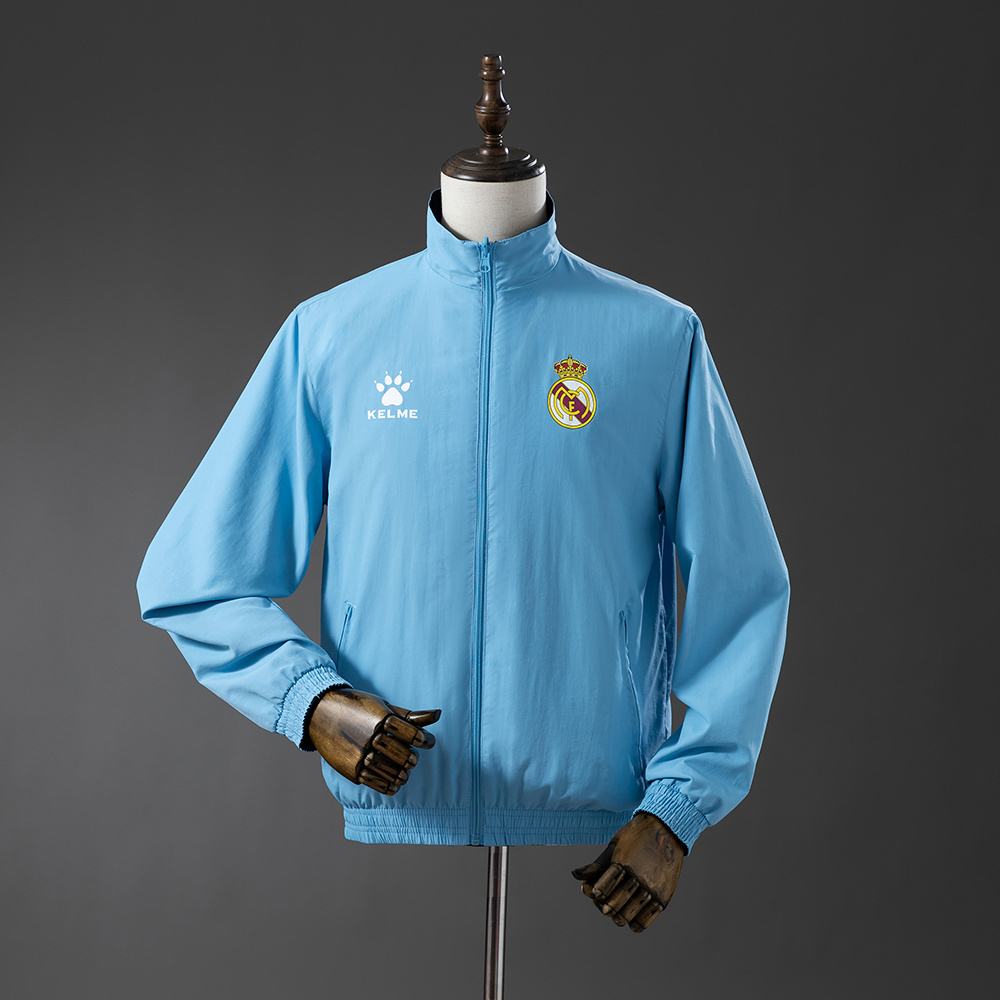 Real Madrid 97/98 Retro Reversible Anthem Jacket Windbreaker – Replica Football Soccer Outfit – Size S–2XL