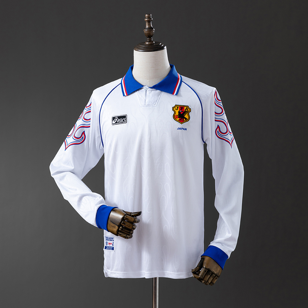 Japan 1998 Away Long Sleeve Retro Jersey – Vintage Replica Football Soccer Shirt – S–XXL