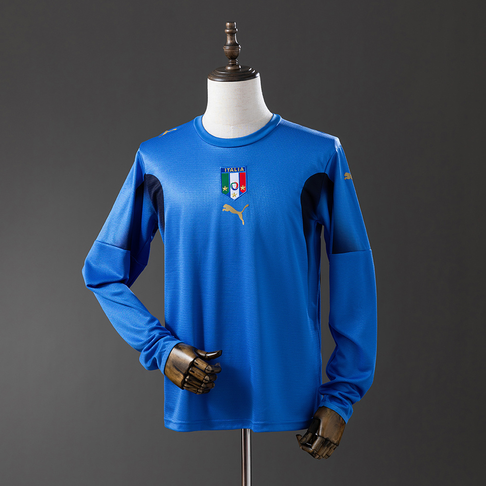 Italy 2006 Home Long Sleeve Retro Jersey – Replica Football Soccer Shirt – S–XXL