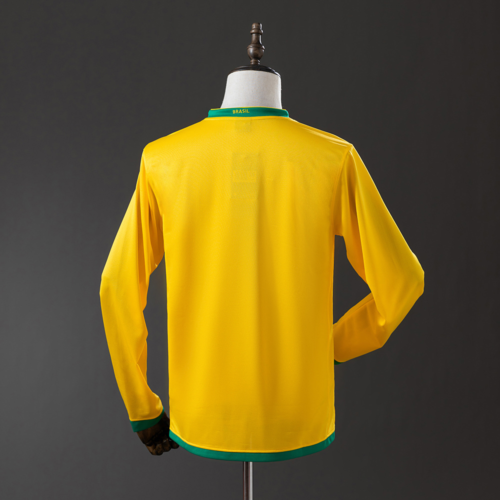 Brazil 2006 Home Long Sleeve Retro Jersey – Replica Football Soccer Shirt – S–XXL