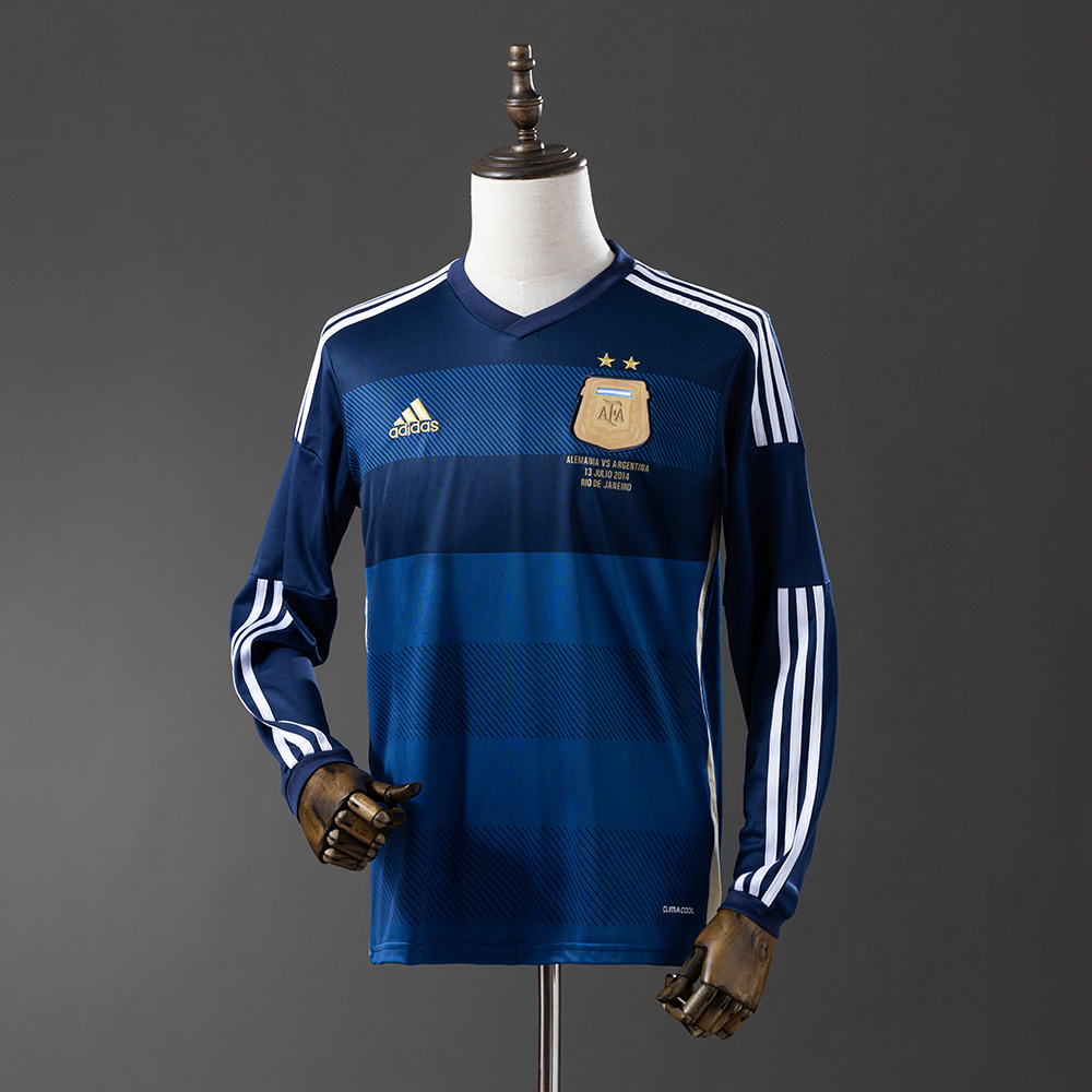 Argentina 2014 Away Long Sleeve Retro Jersey – Replica Football Soccer Shirt – S–XXL