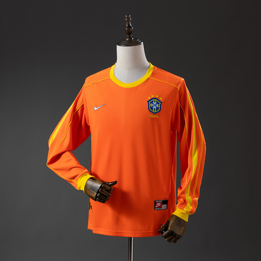 Brazil 1998 Goalkeeper Long Sleeve Retro Jersey – Replica Football Soccer Shirt – S–XXL