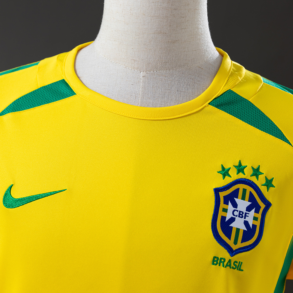 Brazil 2002 Home Long Sleeve Retro Jersey – Replica Football Soccer Shirt – S–XXL