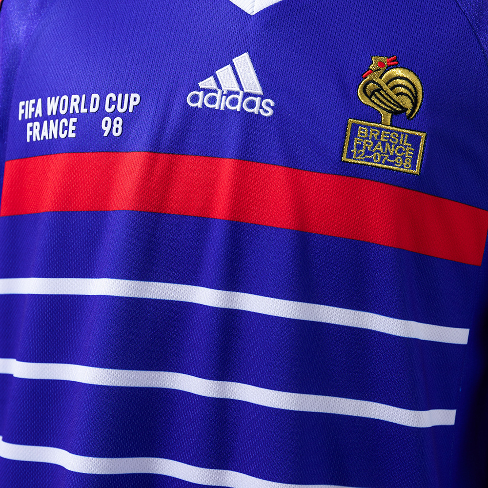 France 1998 Home Long Sleeve Retro Jersey – Replica Football Soccer Shirt – S–XXL