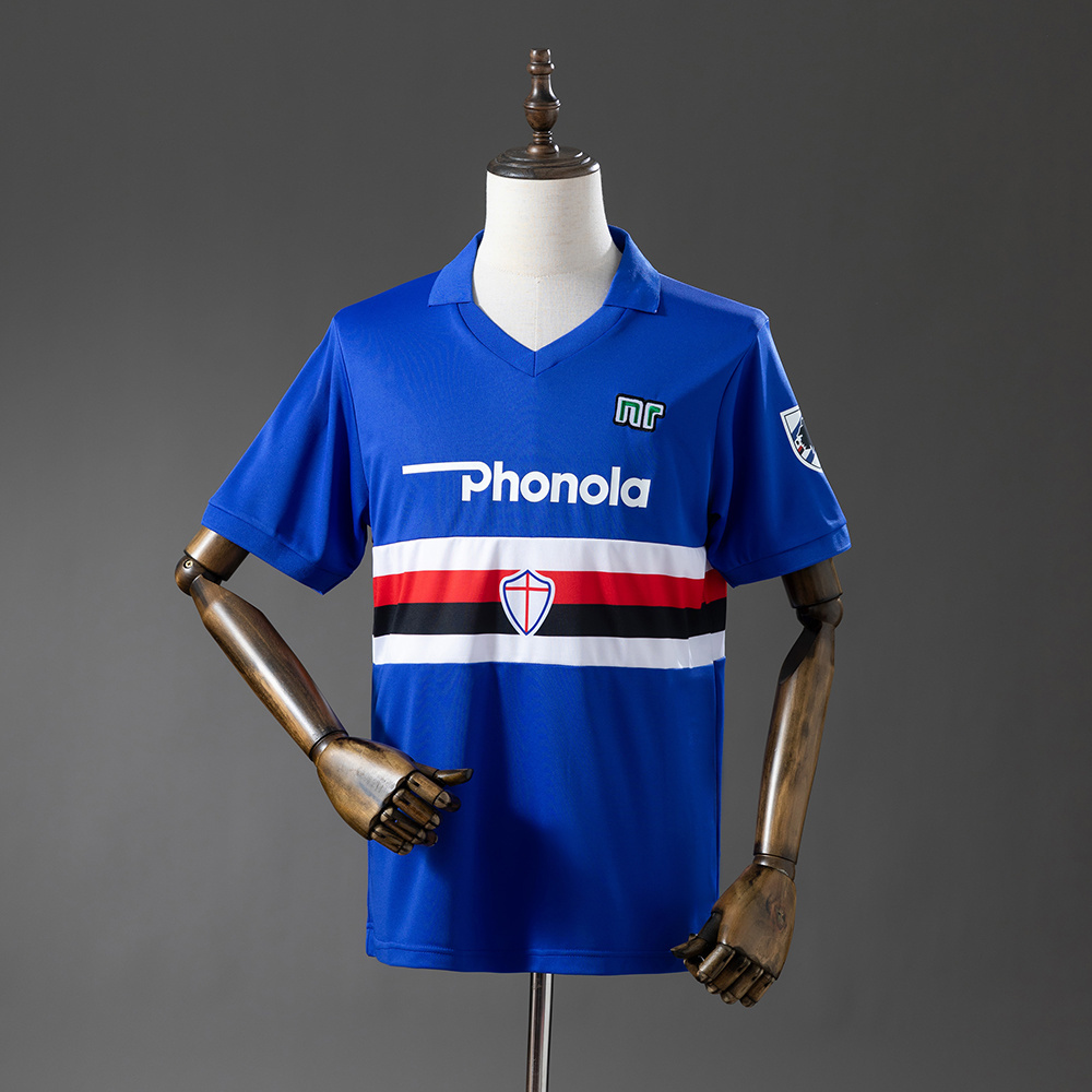 Sampdoria 1984/88 Home Retro Jersey – Vintage Replica Football Soccer Shirt – S–XXL