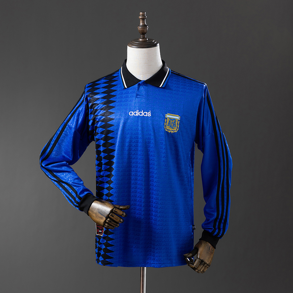 Argentina 1994 Away Long Sleeve Retro Jersey – Replica Football Soccer Shirt – S–XXL