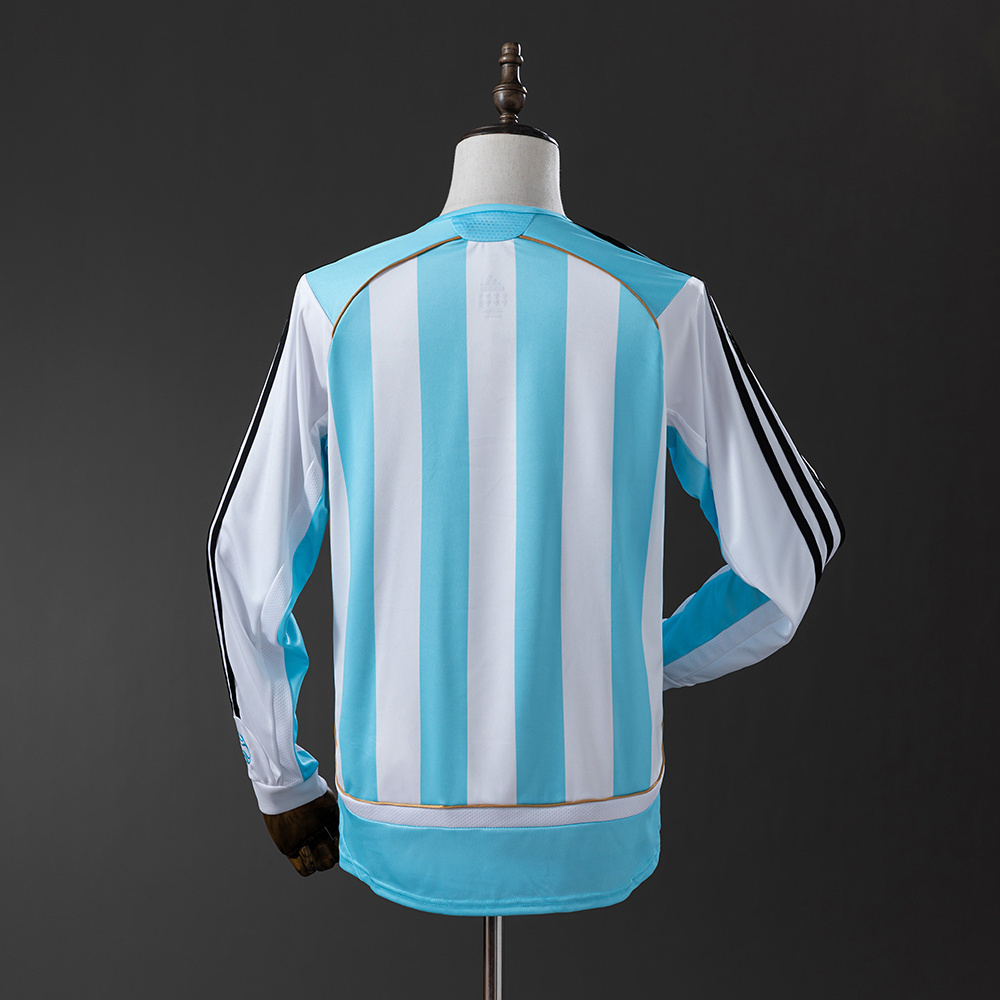 Argentina 2006/07 Home Long Sleeve Retro Jersey – Replica Football Soccer Shirt – S–XXL