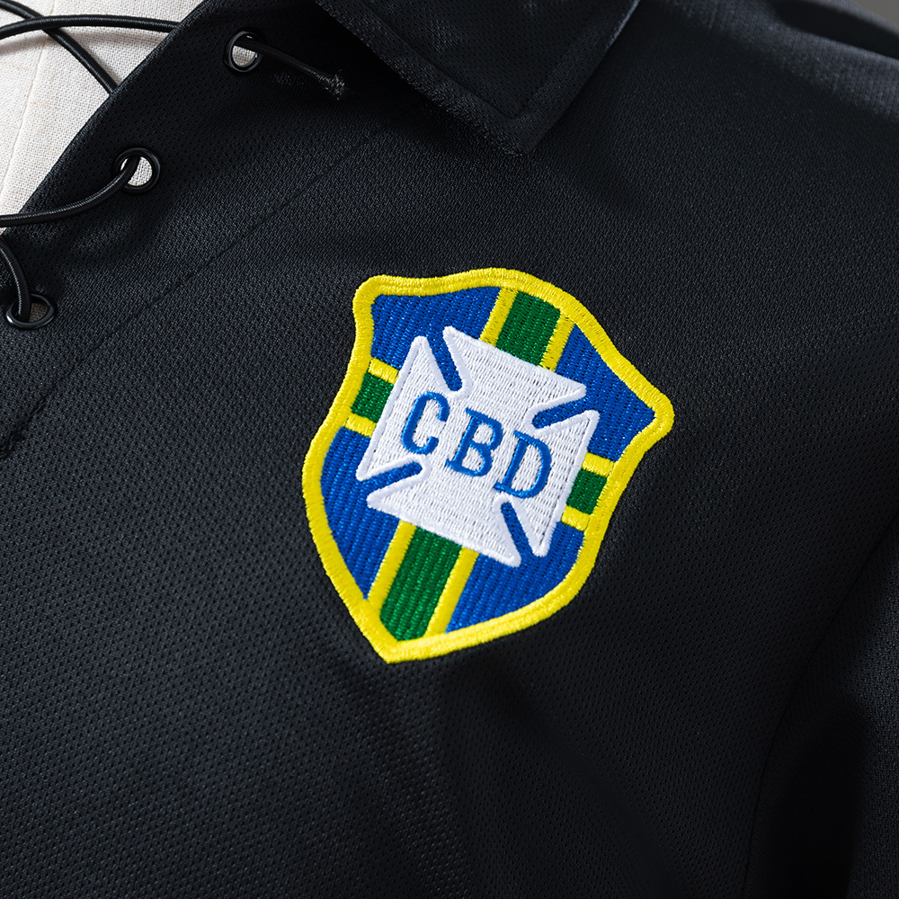 Brazil 2004 Special Edition Black Long Sleeve Retro Jersey – Replica Football Soccer Shirt – S–XXL