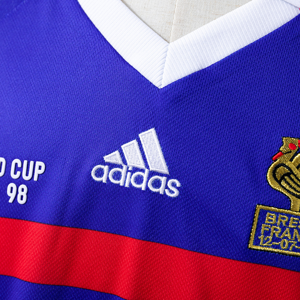 France 1998 Home Long Sleeve Retro Jersey – Replica Football Soccer Shirt – S–XXL