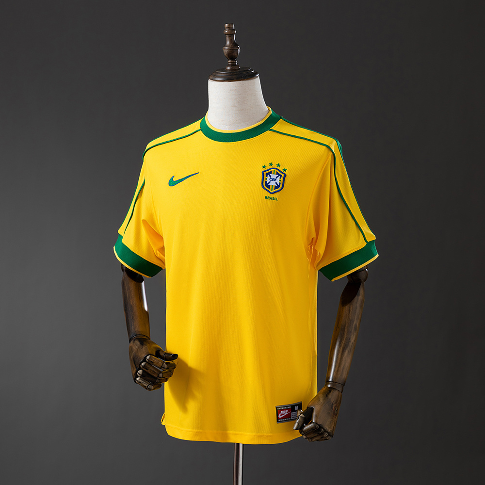 Brazil 1998 Home Retro Jersey – Replica Football Soccer Shirt – S–2XL