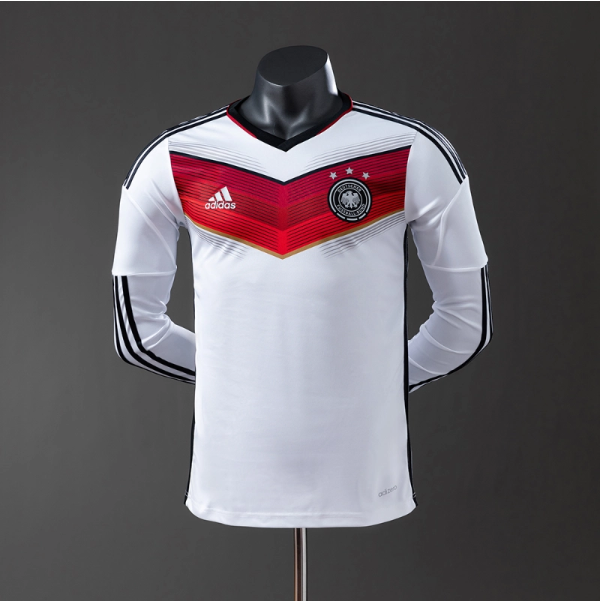Germany 2014 Home Long Sleeve Player Version Retro Jersey – Replica Football Soccer Shirt – S–XXL