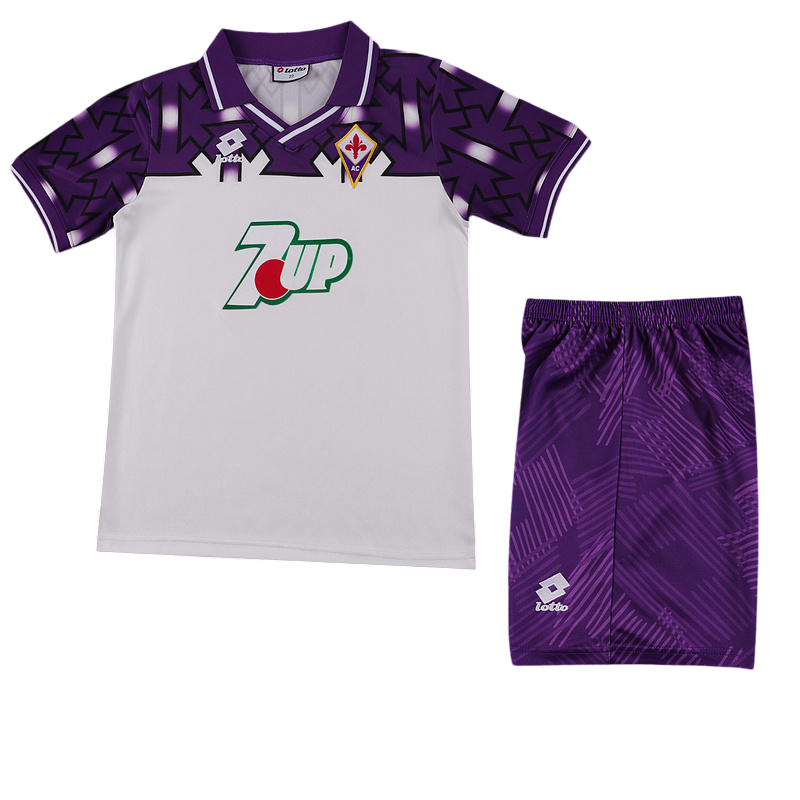 Fiorentina 1992/1993 Away Kids Kit – Retro Replica Football Jersey Set – Size 16–28