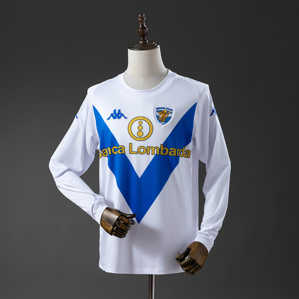 Brescia Calcio 2003/2004 Away Long Sleeve Retro Jersey – Replica Football Soccer Shirt – S–XXL