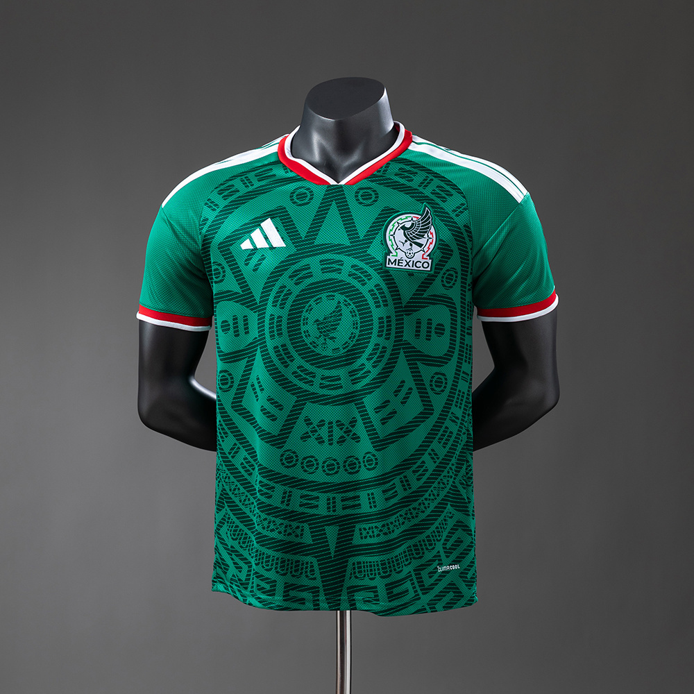 2026 World Cup Replica Jerseys – Mexico Home Kit Green Aztec Design